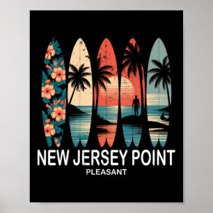 Affiche Nouveau Jersey Point Pleasant Surfboard Surfing Ré
