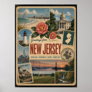 Affiche Nouveau Jersey Style Vintage Authentique