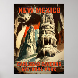 Affiche Nouveau-Mexique Carlsbad Caverns National Park V02