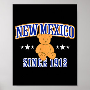 Affiche Nouveau-Mexique Établ. 1912, Nm Usa Ours en peluch