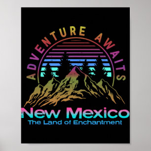 Affiche Nouveau-Mexique État Rétro Vintage Extérieur &