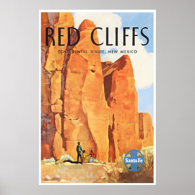Affiche Nouveau-Mexique Red Cliffs Impression Sant (Devant)