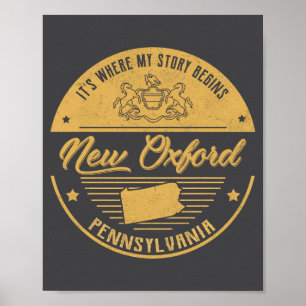 Affiche Nouveau Oxford Pennsylvanie C'est où mon histoire