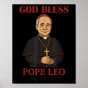 Affiche Nouveau Pape 2025 Dieu bénisse le Pape Léon Xiv 8