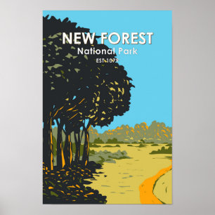 Affiche Nouveau parc national de la forêt Angleterre Vinta