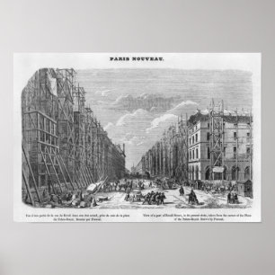 Affiche Nouveau Paris, vue d'une pièce de rue de Rivoli