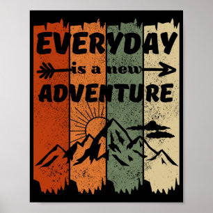 Affiche Nouveau randonnée aventure amoureux cadeau retro m