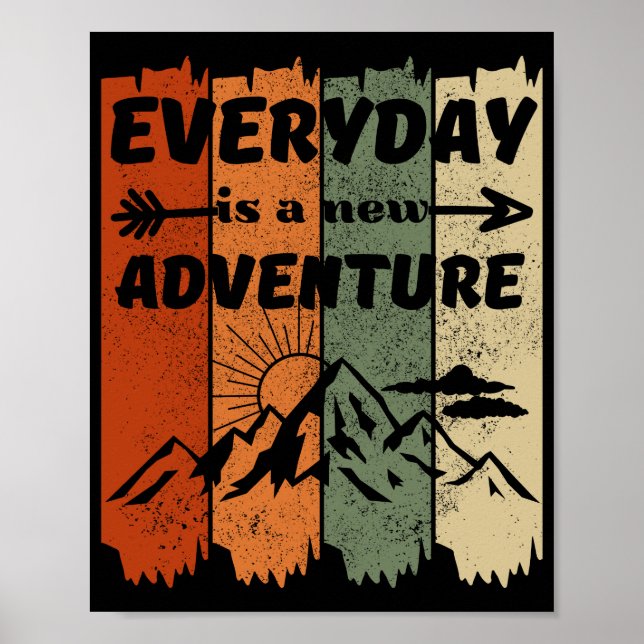 Affiche Nouveau randonnée aventure amoureux cadeau retro m (Devant)