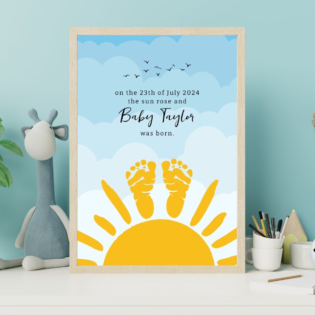 Affiche Nouveau soleil empreinte bébé (Créateur téléchargé)