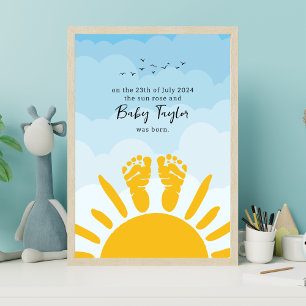 Affiche Nouveau soleil empreinte bébé