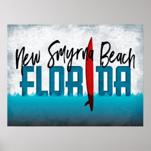 Affiche Nouveau surfer de planche de surf de la Floride de