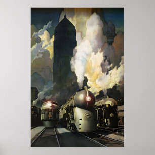 Affiche Nouveau système central de New York Streamliners N