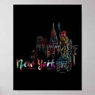 Affiche Nouveau York Ciel Battement de coeur Statue de la 