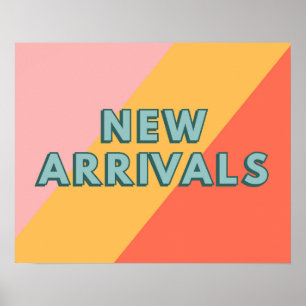 Affiche Nouveaux Arrivages Panneau, Style Rétro Nouveaux A