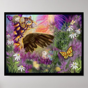 Affiche Nouveaux débuts Nuages Leopard Imaginaire Art