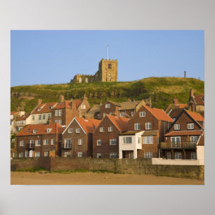 Affiche Nouveaux logements et église St Margarets, Whitby,
