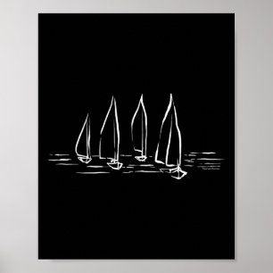 Affiche Nouveaux voiliers sur l'eau libre Voile nautique B