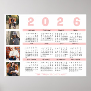 Affiche Nouvel An 2025 Calendrier Famille Multiphoto Colla