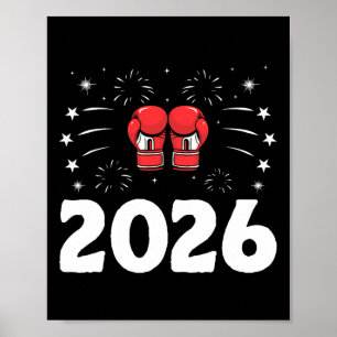 Affiche Nouvel An 2026 Boxer Sports Force Gymnase Athlète