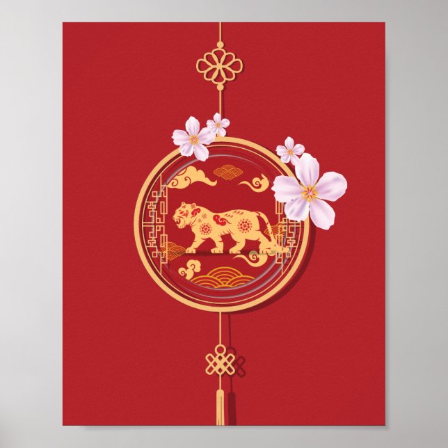 Affiche Nouvel an chinois 2022 année du tigre. (Devant)