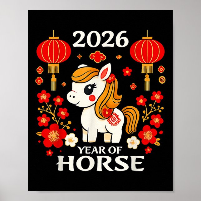 Affiche Nouvel An Chinois 2026 Année Du Cheval 2026 Nouvel (Devant)