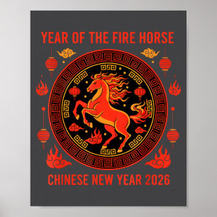 Affiche Nouvel An chinois 2026 Année du Cheval de Feu 