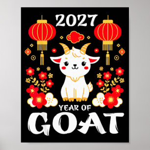 Affiche Nouvel An chinois 2027 Année de la Chèvre 2027 Nou