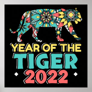 Affiche Nouvel An chinois du Tigre 2022 - Mandala