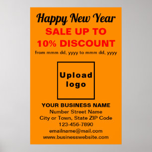 Affiche Nouvel an commercial Vente sur Orange Colour Poste
