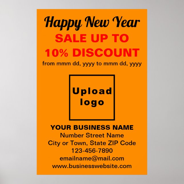 Affiche Nouvel an commercial Vente sur Orange Colour Poste (Devant)