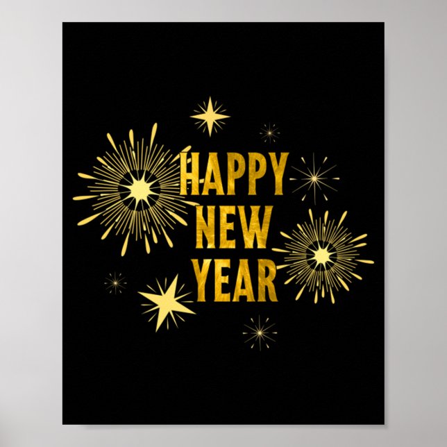 Affiche Nouvel An Eve Party Fournitures NYE 2023 Happy New (Devant)