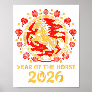Affiche Nouvel An lunaire chinois 2026 Année du Cheval Zod