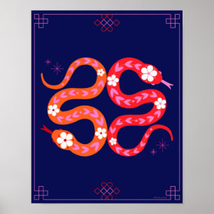 Affiche Nouvel An lunaire - Nouvel An chinois du serpent