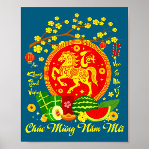 Affiche Nouvel An lunaire vietnamien 2026 Tet Viet Chuc Mu