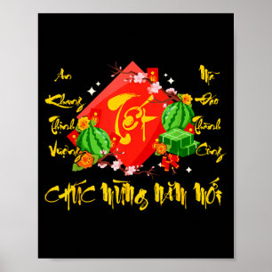 Affiche Nouvel An lunaire vietnamien 2026 Tet Viet Chuc Mu