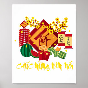 Affiche Nouvel An lunaire vietnamien 2026 Tet Viet Chuc Mu