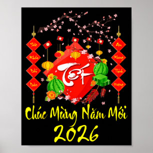 Affiche Nouvel An lunaire vietnamien 2026 Tet Viet Chuc Mu