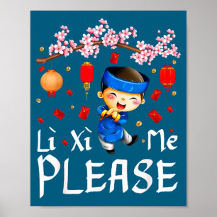 Affiche Nouvel An lunaire vietnamien Li Xi Me s'il vous pl