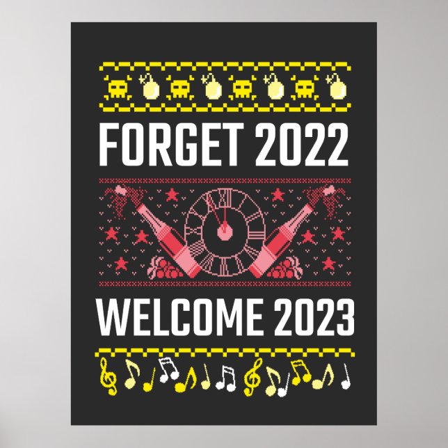 Affiche Nouvel An Oubliez 2022 Bienvenue 2023 T-Shirt Po (Devant)