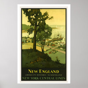 Affiche Nouvelle-Angleterre l'Amérique Historique Summerla
