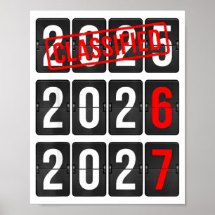Affiche Nouvelle Année 67 Six Sept Compte à rebours Nouvel