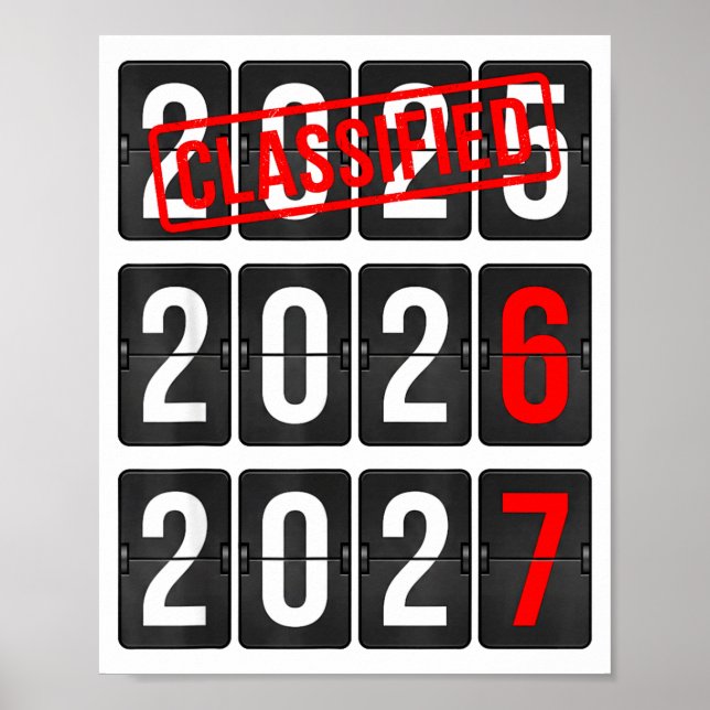 Affiche Nouvelle Année 67 Six Sept Compte à rebours Nouvel (Devant)
