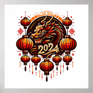 Affiche nouvelle année chinoise 2024