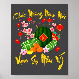 Affiche Nouvelle année lunaire vietnamienne Chuc Mung Nam