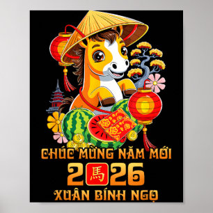 Affiche Nouvelle année lunaire vietnamienne Chuc Mung Nam
