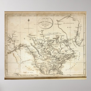 Affiche Nouvelle carte de l'Amérique du Nord