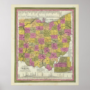 Affiche Nouvelle Carte De L'Ohio