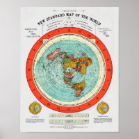 Nouvelle carte standard du monde Terre plate Terre