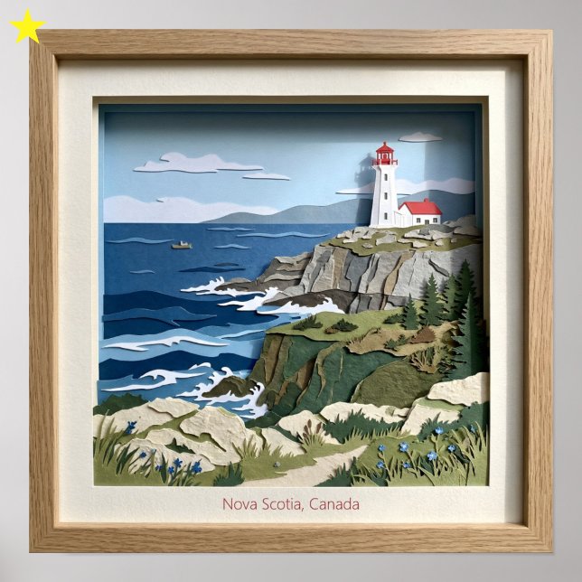 Affiche Nouvelle-Écosse Canada Collage de papier Diorama (Créateur téléchargé)