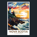 Affiche Nouvelle-Écosse Canada Phare Voyage Art Vintage<br><div class="desc">Nouvelle-Écosse conception de déplacement vectoriel rétro. La Nouvelle-Écosse est presque entièrement entourée d'eau et compte plus de 13 000 km de côtes,  des milliers de lacs,  des vallées luxuriantes,  quatre sites du patrimoine mondial de l'UNESCO,  les marées et les baleines les plus élevées du monde !</div>